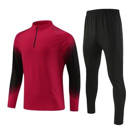 Men's sportswear outdoor training clothing adult semi-zipper breathable lightweight sweatshirt jogging casual long sleeve suit