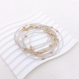 Charm Bracelets Ethnic Gold Plated Metal Spring Beaded Bracelet Set For Women Hand Jewellery 10pcs Diy Spiral CCB Elastic Couple Bangles