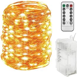 Strings 30M LED Battery Fairy Lights Copper Wire String 8 Function Garden Light Christmas Decoration