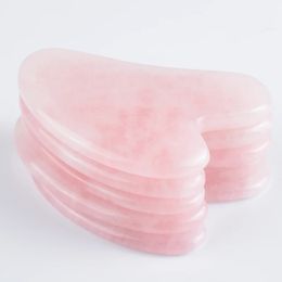 Heart Shaped Facial Gua Sha Tool Natural Rose Quartz Guasha Face Massager Skin Care Beauty Tools Brighten Skin Anti-aging