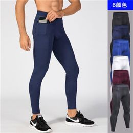 Running Tights pants Zip pocket fitness trousers men Athletic Sports Leggings Compression Pants Wintergear Base Layer Bottoms188h