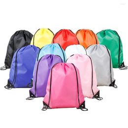 Outdoor Bags Drawstring Storage Bag Portable Replacement Solid Color Dual Strap Heavy Duty Sports Travelling Backpack Pouch