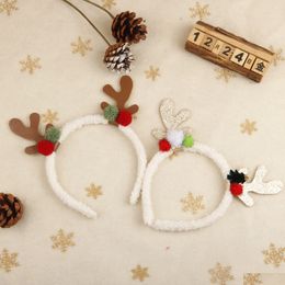 Christmas Plush Hair Band Hairpin Elk Headband Deer Glitter Headwear Xmas Gift Party Decoration Drop Delivery Dh1Jf