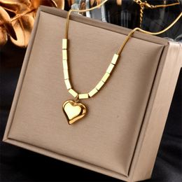 Chokers 316L Stainless Steel Fashion Fine Jewellery Hip hop A Bunch Of Cube Heart Charms Chain Choker Necklaces Pendants For Women 231121