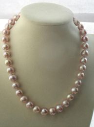 Pendants Freshwater Pearl Pink Purple Near Round 9-10mm Necklace 17inch FPPJ Wholesale Beads Nature