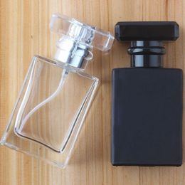 30ml Black/Clear Square Glass Essential Oil Perfume Bottle Mist Pump Spray Bottle Liquid Toiletry Diffuse Container Vihms