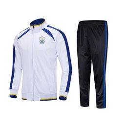Ukrainian Association of Football Men's Tracksuits adult outdoor jogging suit jacket long sleeve sports Soccer suit341d