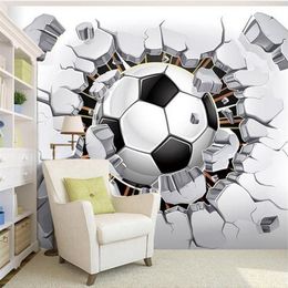 Custom Wall Mural Wallpaper 3D Soccer Sport Creative Art Wall Painting LivingRoom Bedroom TV Background Po Wallpaper Football286B