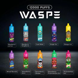 Europe vape wholesaler waspe puff 12000 puffs vapor kit 10K 12K e cigarette RGB light running customized ecig pod pen disposable vaper