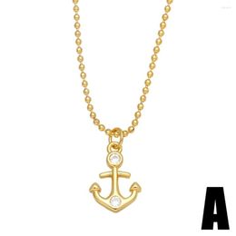 Chains Zircon Arrow Anchor Star Crown Necklace For Women Mini Pendants Collar Party Fashion Jewelry Gifts