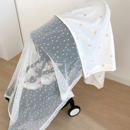 Parts Korean Style Baby Stroller Mosquito Net Mesh Fly Insect Shield Protection Summer Sunscreen Carriage Cover Crib Netting Accessory 230421