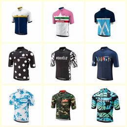 Morvelo team Cycling Short Sleeves jersey Men's Bike Clothing Suits Quick Dry Front Zipper Wearable Breathable U52902255A