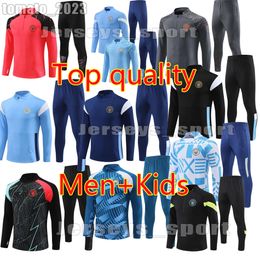 2023 MC half Zipper man City Training Suit tracksuit MEN Kids 21/22/23 Long sleeve man Sportswear Football Boys girls Survatment Foot Chandal High quality 1:1