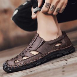 Sandals Men's Summer Business Leather Shoes Soft Sole Hollow Men Casual 2023 Outdoor Beach Fashion