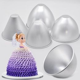 Baking Moulds 3D Princess Doll Dress Pastry Mould Skirt Aluminium Tools Mould For Fondant Cake Decorating Accessories 4/5/6/7/8/10inch