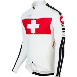 2022 Autumn Men Switzerland Cycling Jersey Tops Bicycle Exercise Bike Clothing Thin Wicking Jersey Long Sleeve 2XS-6XL230t