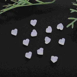 Backs Earrings 100 Pcs Silicone Heart Earplugs Stud Locking Non-slip Earstud Making Accessories Silica Gel Stopper