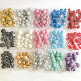 Party Supplies 20pcs Cake Topper Ball Set 2-4cm Gold Silver Smooth Spheres DIY Birthday Cupcake Decor For Celebrate Wedding Glitter Balls