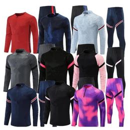 2021 2022 Men's Soccer Tracksuit Sports Maillot de foot Sweater Training SUIT Survetement kids and adult jogging kits217I