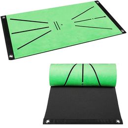 Other Golf Products Golf Training Mat Mini Practise Hitting Aid Fixed Ground Rug for Swing Detection Batting Portable Gift Indoor Outdoor with Bag 230421