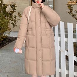 Women's Trench Coats Long Parkas For Women Winter Overcoat 2023 Fashion Stand Collar Padded Coat Thick Warm Korean Style Jackets