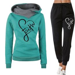 Women's Two Piece Pants Autumn Winter Women Tracksuits Ladies Hoodies Sweatpants 2 Sets Outfits Femme Casual Streetwear Jogging Suits