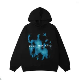 Men's Hoodies American Streetwear Blue Print Y2K Oversized Jacket 3D Personalised Hoodie Fashion Punk Harajuku Couple Top Sweatshirts