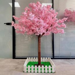 Decorative Flowers Artificial Tree 1.5m Cherry Blossom And Light Pink Dense Peach Trees For Indoor Family Living Room Plants