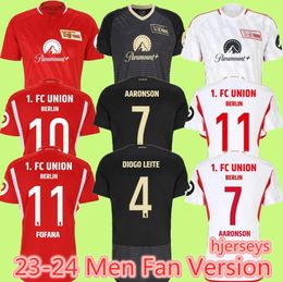 23 24 Union Berlin Mens Soccer Jerseys Aaronson Fofana Champions League Kral Khedira Laidouni Behrens Baumgartl Khedira Diogo Leite Doekhi 2023 2024 home away third