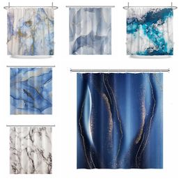 Shower Curtains Abstract Marble Ink Texture Waterproof Morden Art Colourful Bath Home Bathroom Decor With Hook 230422