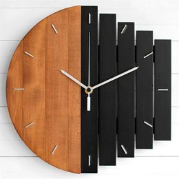 Slient Xylophone Wooden Wall Clock Modern Design Vintage Rustic Shabby Clock Quiet Art Watch Home Decoration243i