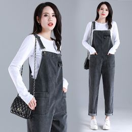 Women's Jeans Denim jean Casual Fashion Suspenders Pants Loose Pocket Harem Brand Overalls Shoulder Straps Big L5XL 6XL 7XL 8XL 230422