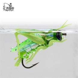 Grasshopper Flies Dry Fly Fishing Flies 4pcs 12pcs Insect Baits Fishing Lure Carp Trout Muskie Fly Tying Material Flyfishing 22042260R