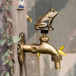 Antique Brass Animal Shape Laundry Faucets Outdoor Garden Water Taps Countryside Art Wall Mounted Utility Faucet Mop Sink Mixer Ta230V