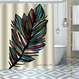 Shower Curtains Feather Waterproof Fabric Bathroom Decoration Supply Washable Bath And Curtain Custom