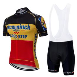 TEAM 2022 Yellow QUICKSTEP Cycling Jersey Set 19D Bike Shorts Ropa Ciclismo MENS Summer Pro CYCLING Maillot Bottom Clothing254U