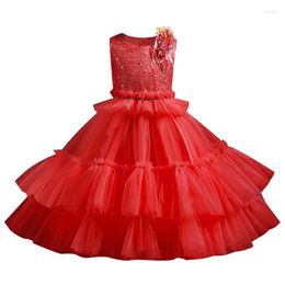 Girl Dresses Baby Christmas Day Sequin Dress Color Matching Cake Communion Party Long Sleeve Wedding Bridesmaid