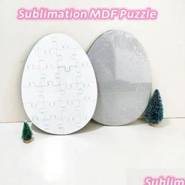 Party Favour Easter Gift Wooden Sublimation Egg Puzzle Blank Custom Jigsaw Mdf Diy Puzzles Drop Delivery Home Garden Festive Supplies Dh5Gr