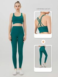 Yoga Outfit 2piece yoga suit womens track and field sports Pilates fitness set gym push up sportswear 231121