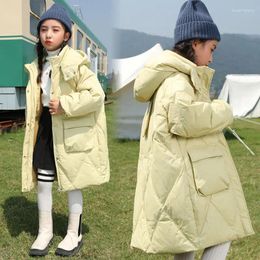 Down Coat Winter 4-12 Year Teen Girls Cotton Warm Windbreaker Jacket For Parka Snowsuit Fashion Hooded Children Outerwear