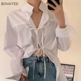 Women s Blouses Shirt Long Sleeve Solid Spring Office Lady Back Slit Design BF Style Streetwear Vintage All match Lesiure Femme Clothing 231122