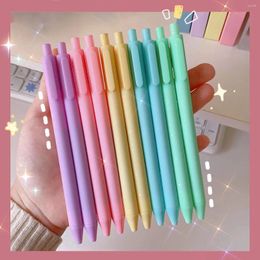 Creative 6pcs/lot Cute Retractable Gel Pens Macaroon Pen Extra Fine 0.5mm Kawaii Stationery For Kids School Office Supplies