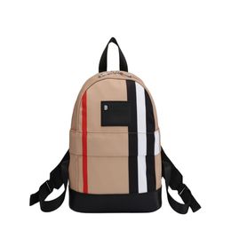 Designer crianças mochila de alta qualidade couro verificado logotipo carta mochila para idades 3 e acima clássico adolescente escola mochila casual a02