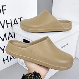 Slippers Toe Cap Men Half Shoes Anti-Skid Kitchen Lightweight Eva Slides Comfortable Male Sandals Wholesale Drop