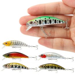 10pcs lot 5g 5cm Minnow Fishing Lure Laser Hard Artificial Baits 3D Eyes Fishing Tackle290n