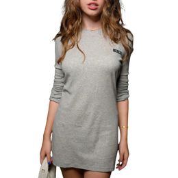 24 Summer Women Designer Dress Tee Shirts Mini Dresses Girls Milan Runway Tank Top Cotton Long Sleeved Ribbed Jersey T-shirt Dress High End Designer Dresses Outwear