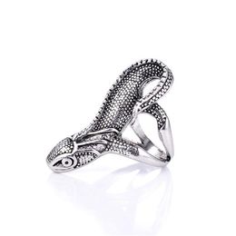 Cluster Rings Vintage Lizard Ring For Men And Women Silver Color Stainless Steel Punk Biker Cute Animal Jewelry Drop Store