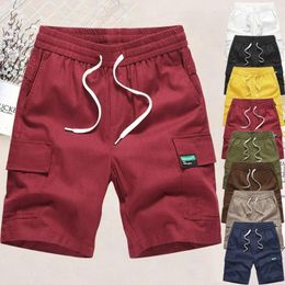 Men's Shorts European And American Multi Bag Work Summer Cotton Linen Loose Size Casual Pants Middle Quarter