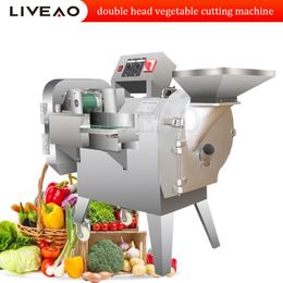 Vegetable Cutting Machine Shredding For Radish Onion Carrot Eggplant Potatoes Double-Head Vegetable Cutter