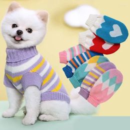 Dog Apparel Chihuahua Warm Supplies Schnauzer Knitted Pets Heart Clothes Sweater Small Cat Pet Winter For Puppy